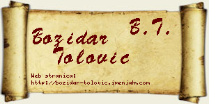 Božidar Tolović vizit kartica